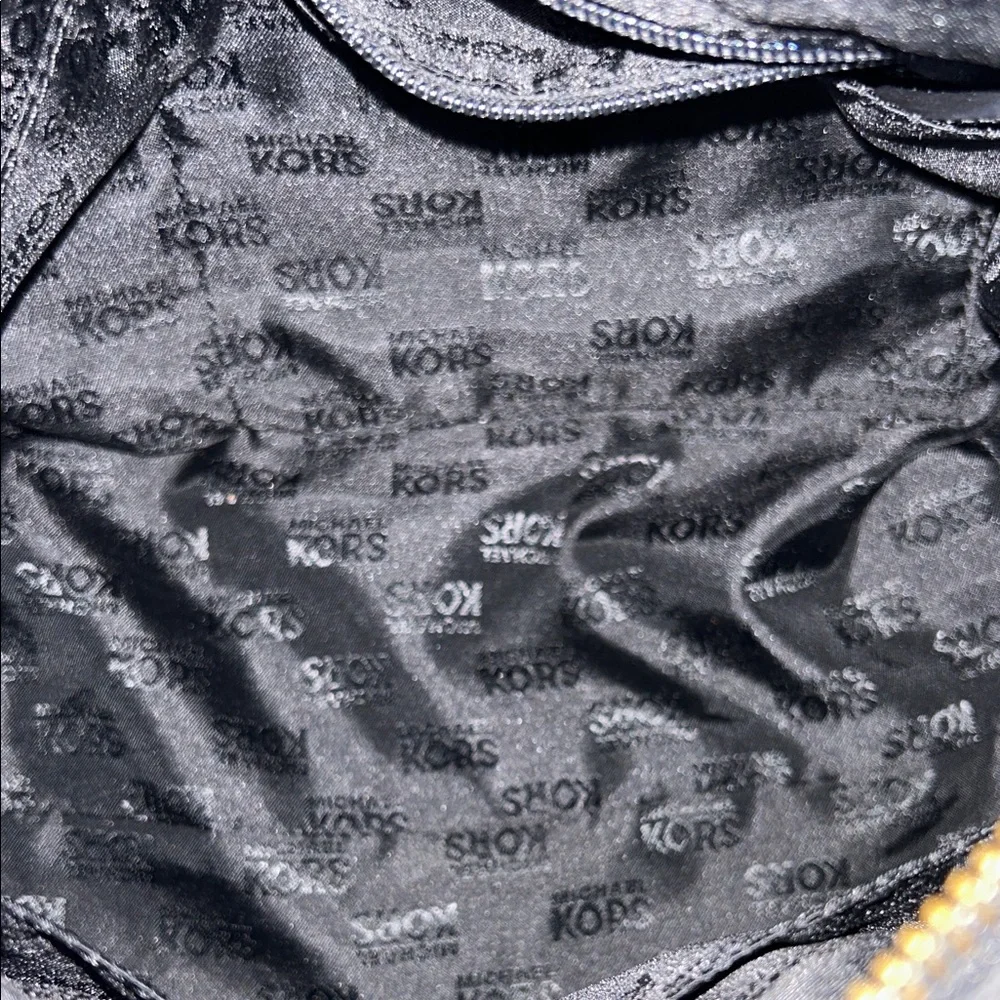 Michael Kors Black Canvas MK Logo Satchel - Picture 9 of 11